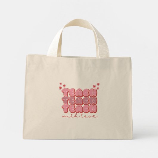 Valentijnsdag Teacher Mini Tote Bag (Achterkant)