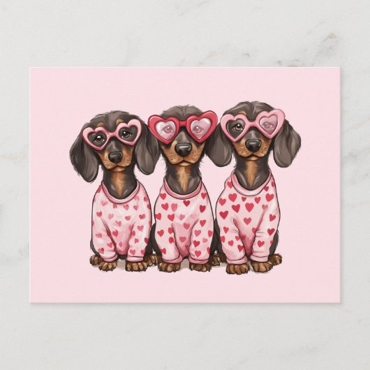 Valentijnsdag Teckel Dogs Briefkaart (Voorkant)