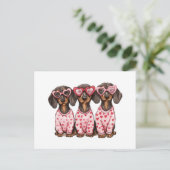 Valentijnsdag Teckel Dogs Briefkaart (Staand voorkant)