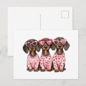 Valentijnsdag Teckel Dogs Briefkaart (Voorkant / Achterkant)