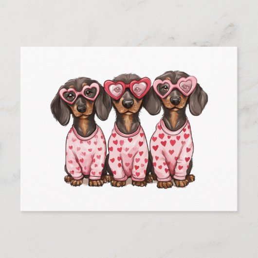 Valentijnsdag Teckel Dogs Briefkaart (Voorkant)