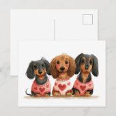 Valentijnsdag Teckel Dogs Briefkaart (Voorkant / Achterkant)