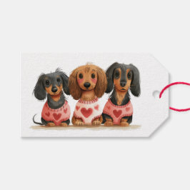 Valentijnsdag Teckel Dogs Cadeaulabel