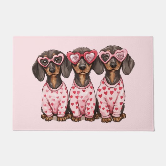 Valentijnsdag Teckel Dogs Deurmat (Voorkant)