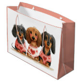 Valentijnsdag Teckel Dogs Groot Cadeauzakje (Achterkant Gekanteld)