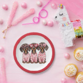 Valentijnsdag Teckel Dogs Papieren Bordje (Feest)
