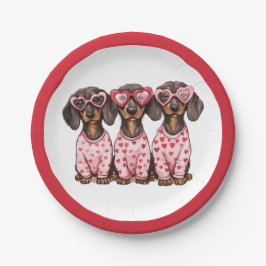 Valentijnsdag Teckel Dogs Papieren Bordje