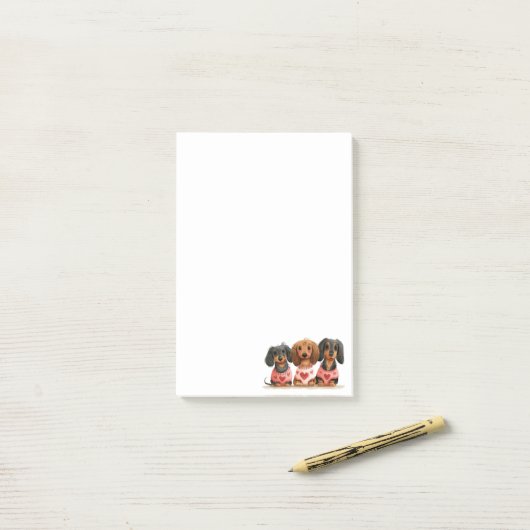 Valentijnsdag Teckel Dogs Post-it® Notes (Op bureau)