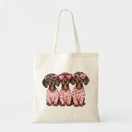 Valentijnsdag Teckel Dogs Tote Bag (Voorkant)