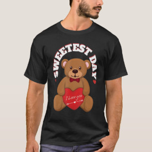 Valentijnsdag Teddibeer met hart liefdes snoepjes T-shirt