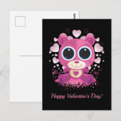 Valentijnsdag Teddy Bear Briefkaart (Voorkant / Achterkant)