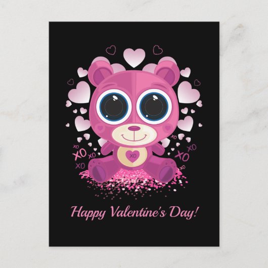Valentijnsdag Teddy Bear Briefkaart (Voorkant)