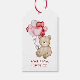 Valentijnsdag Teddy Bear Cadeaulabel