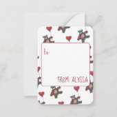 Valentijnsdag Teddy Bear Classroom Kaart Notitiekaartje (Achterkant)