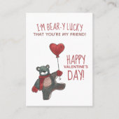 Valentijnsdag Teddy Bear Classroom Kaart Pack Contactkaartje (Voorkant)