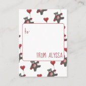 Valentijnsdag Teddy Bear Classroom Kaart Pack Contactkaartje (Achterkant)