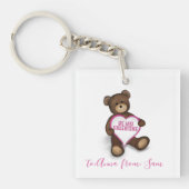 Valentijnsdag  Teddy Bear Custom Sleutelhanger (voorkant)