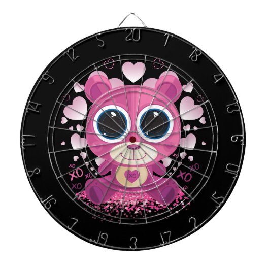 Valentijnsdag Teddy Bear Dartbord (Voorkant)