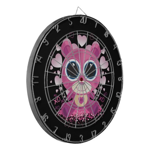 Valentijnsdag Teddy Bear Dartbord (Voorkant Links)