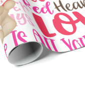 Valentijnsdag Teddy Bear Hearts personaliseren Cadeaupapier (Rol Hoek)