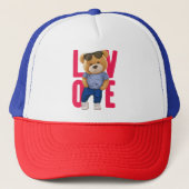 Valentijnsdag Teddy Bear Love Design Trucker Pet (Voorkant)