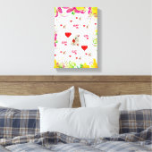Valentijnsdag Teddy Bear met verrekend Canvas (Insitu (Slaapkamer))