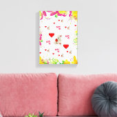 Valentijnsdag Teddy Bear met verrekend Canvas Afdruk (Insitu (Woonkamer))