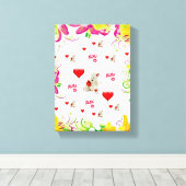 Valentijnsdag Teddy Bear met verrekend Canvas Afdruk (Insitu (Houten vloer))