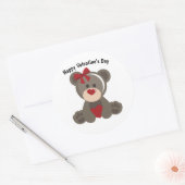 Valentijnsdag Teddy Bear Ronde Sticker (Envelop)