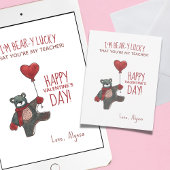 Valentijnsdag Teddy Bear Teacher Valentijn Feestdagenkaart