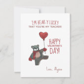 Valentijnsdag Teddy Bear Teacher Valentijn Feestdagenkaart (Voorkant)