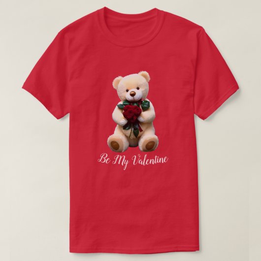 Valentijnsdag Teddy Bear Vakantie T-shirt (Design voorkant)