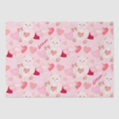 Valentijnsdag Teddy Bear XOXO Heart Patroon Tissuepapier (Voorkant)