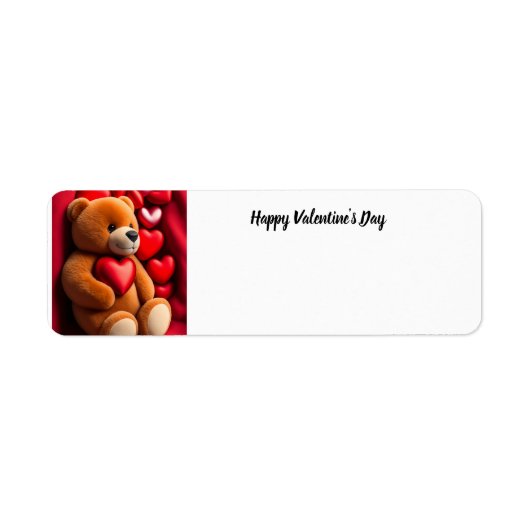 Valentijnsdag teddy draagt het etiket van het reto (Voorkant)