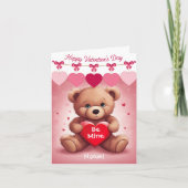 Valentijnsdag Teddybeer aangepaste tekst bij de mi Feestdagen Kaart (Voorkant)