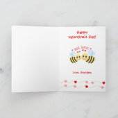 Valentijnsdag teddybeer bij mijn kind naam feestdagen kaart (Binnen)