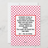 Valentijnsdag Teddybeer kaartgedicht voor kleinkin Feestdagenkaart (Achterkant)