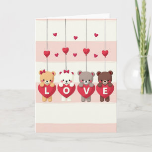 Valentijnsdag Teddybeer Liefdeskaart Kaart