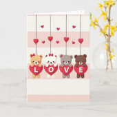 Valentijnsdag Teddybeer Liefdeskaart Kaart (Gele Bloem)