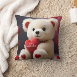 Valentijnsdag Teddybeer Sierkussen (rood)