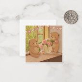 Valentijnsdag: Teddys en Bloemen Notitiekaartje (Voorkant / Achterkant in situ)