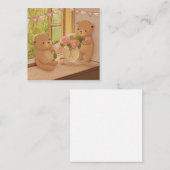 Valentijnsdag: Teddys en Bloemen Notitiekaartje (Voorkant / Achterkant)