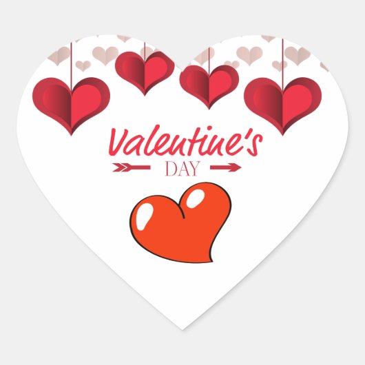 Valentijnsdag tekst met hart hart sticker (Voorkant)