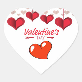 Valentijnsdag tekst met hart sticker