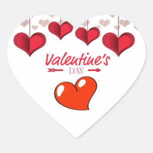 Valentijnsdag tekst met hart sticker