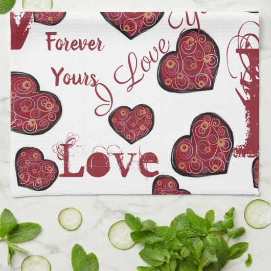 VALENTIJNSDAG THEEDOEK (Gevouwen)