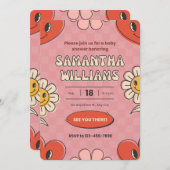 Valentijnsdag thema baby shower uitnodiging (Voorkant / Achterkant)