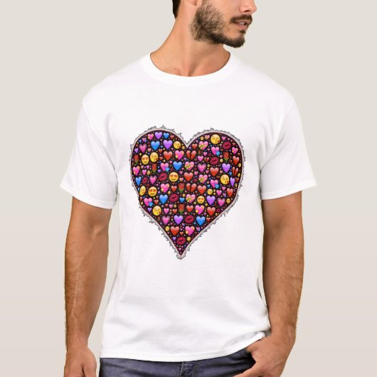 Valentijnsdag Thema Hart Ontwerp T-shirt (Voorkant)