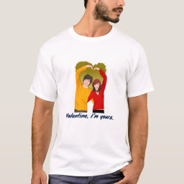 Valentijnsdag thema koppel ontwerp t-shirt