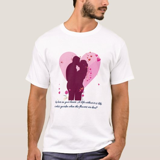 Valentijnsdag Thema koppelontwerp T-shirt (Voorkant)